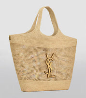 SAINT LAURENT YSL Raffia Icare Tote Bag