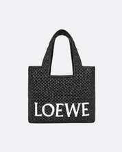 Loewe Small Font Tote in Raffia