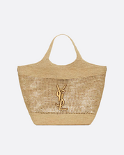 SAINT LAURENT YSL Raffia Icare Tote Bag
