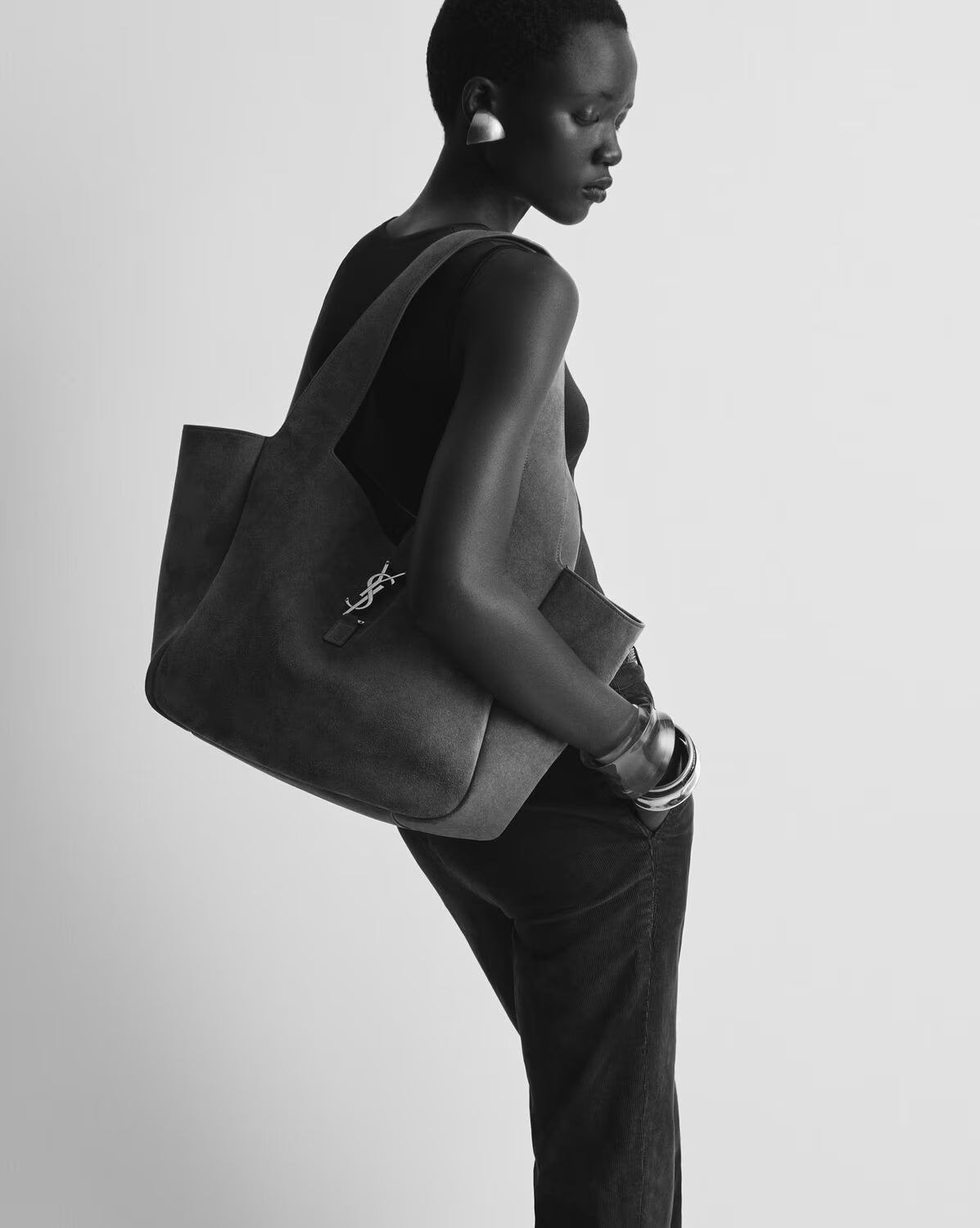 Saint Laurent Women's Brown Suede Bea Tote Bag